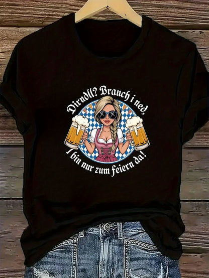 Damer Plus Size kortärmad t-shirt – Liesl Oktoberfest 2026