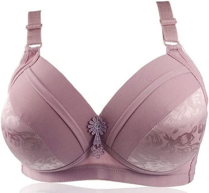 Lila Damen-BH, gepolstert, mit Spitze, verstellbare Träger, elegantes Design.