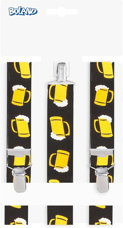 Trachten-hängslen svarta med ölkrusmotiv – ProstClip Oktoberfest 2026