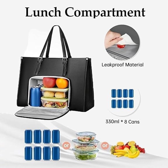 Isolerad lunchväska för damer med laptopfack