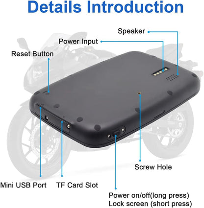 Bärbar motorcykelmonitor med 5-tums (12,7 cm) IPS-skärm – RideMate