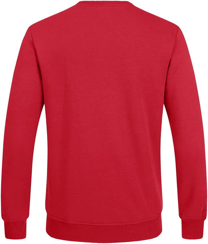 Roter Herrenpullover, Baumwolle, langärmelig, modisch, bequem, Freizeitkleidung.