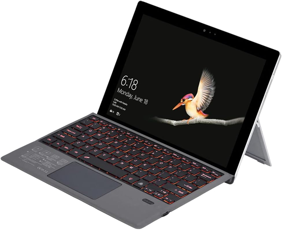 Trådlöst Bluetooth-tangentbord med bakgrundsbelysning och styrplatta för Surface Pro – Nexora