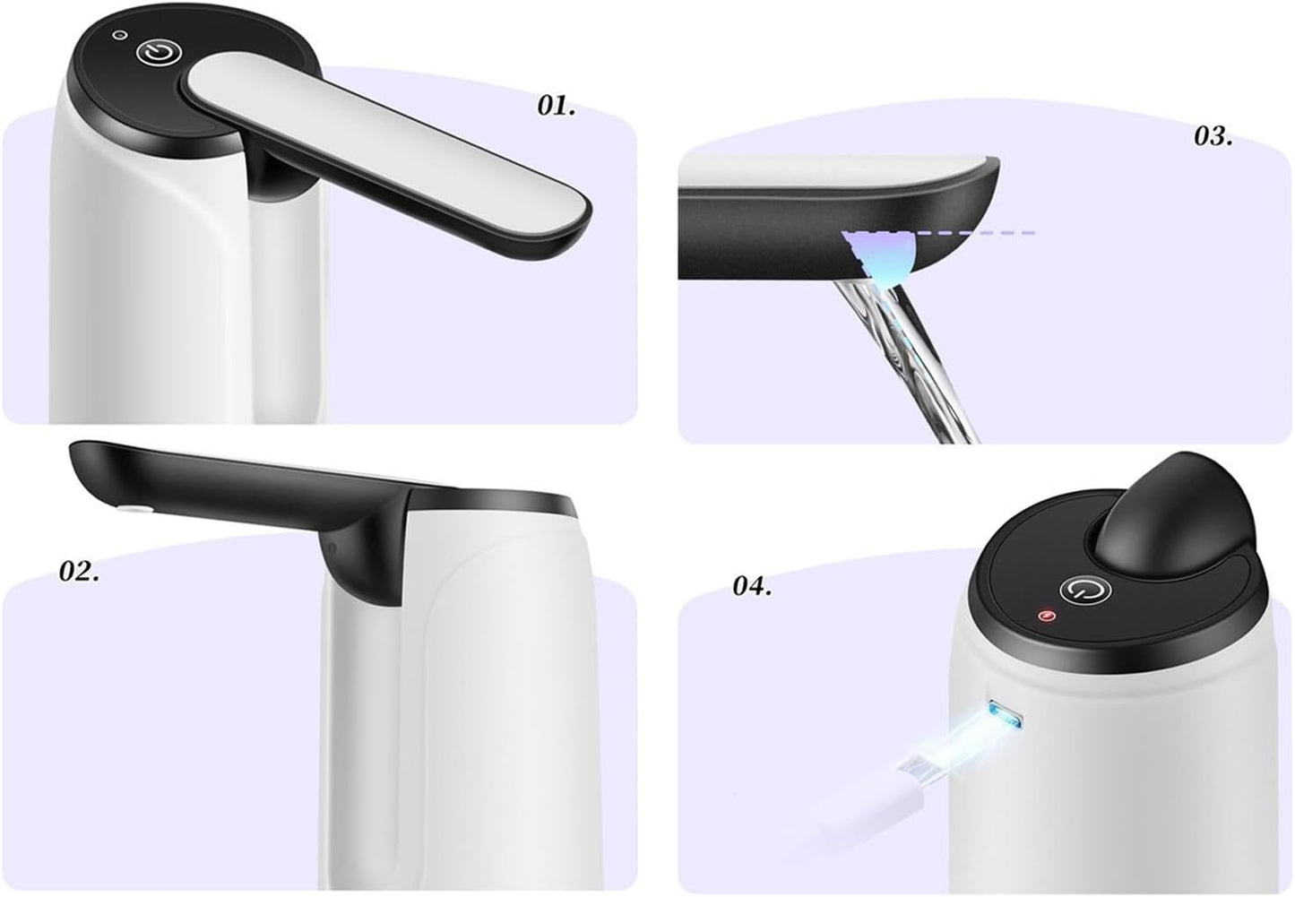 Bärbar vattendispenser, uppladdningsbar via USB – Hydravo (1+1 GRATIS)