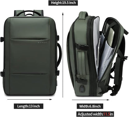 Expanderbar 26–45 L vattentät resryggsäck med laptopfack och duffelalternativ
