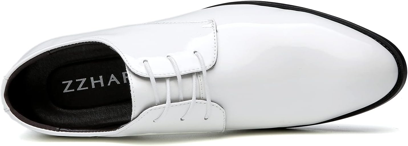 Weiße Herren-Lederschnürschuhe, elegantes Design, formelle Anlässe, glatte Oberfläche.