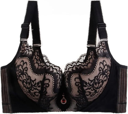 Schwarzer Spitzen-BH, verstellbare Träger, elegantes Design, Damenunterwäsche, Dessous.
