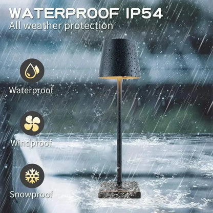 Wasserdichte LED-Tischlampe aus Aluminium, 5200mAh, IP54, für Wohnzimmer oder Bar.