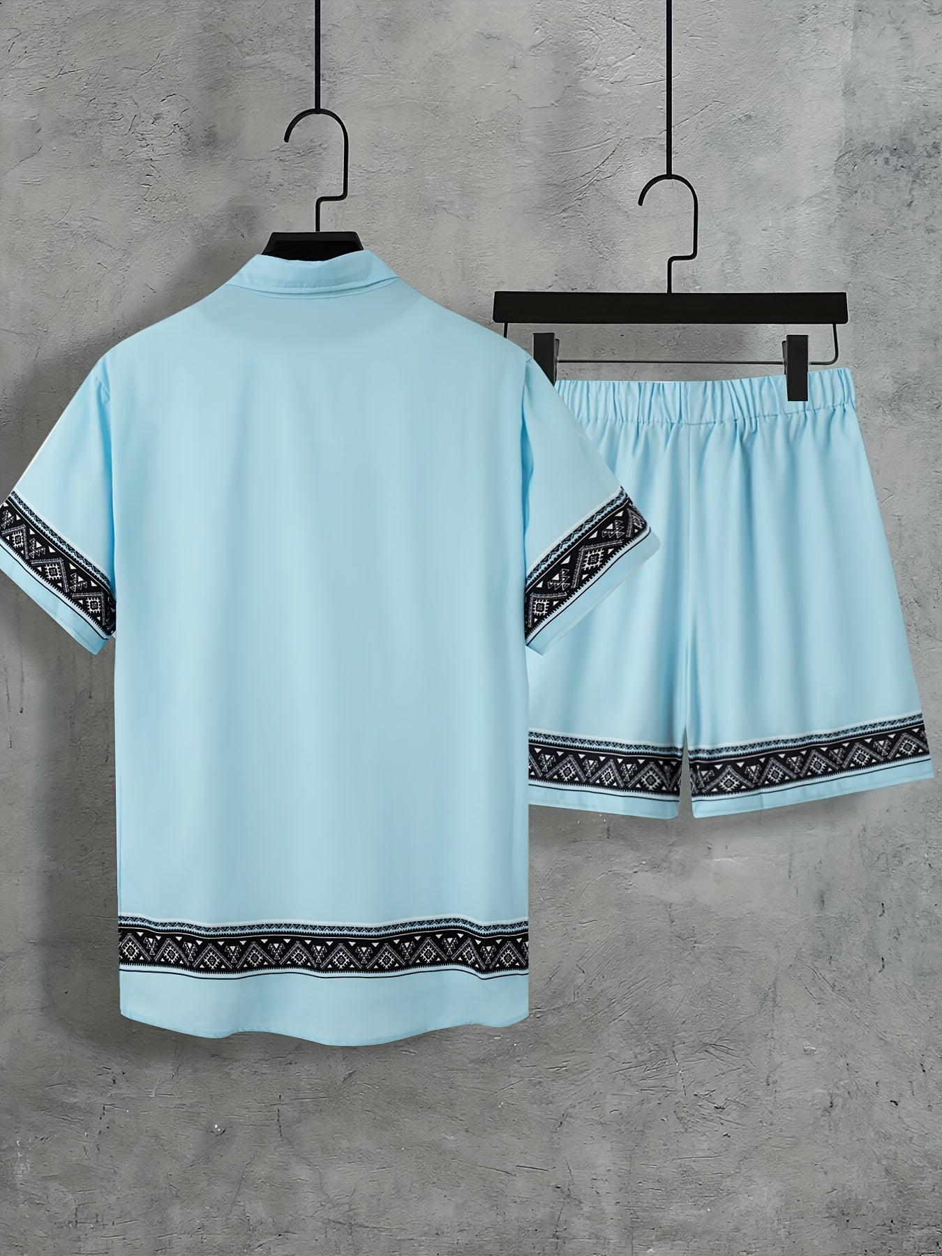 Boho sommarset för herrar, tvådelat: skjorta och shorts, avslappnat - Malik