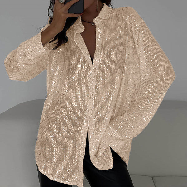 Lös blus med glittrande paljetter – Celeste