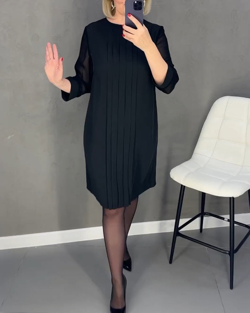 Elegant höstskiftklänning med mesh-detaljer – Gabrielle