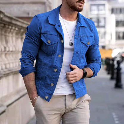 Herr denimjacka med slim fit-passform – Milano