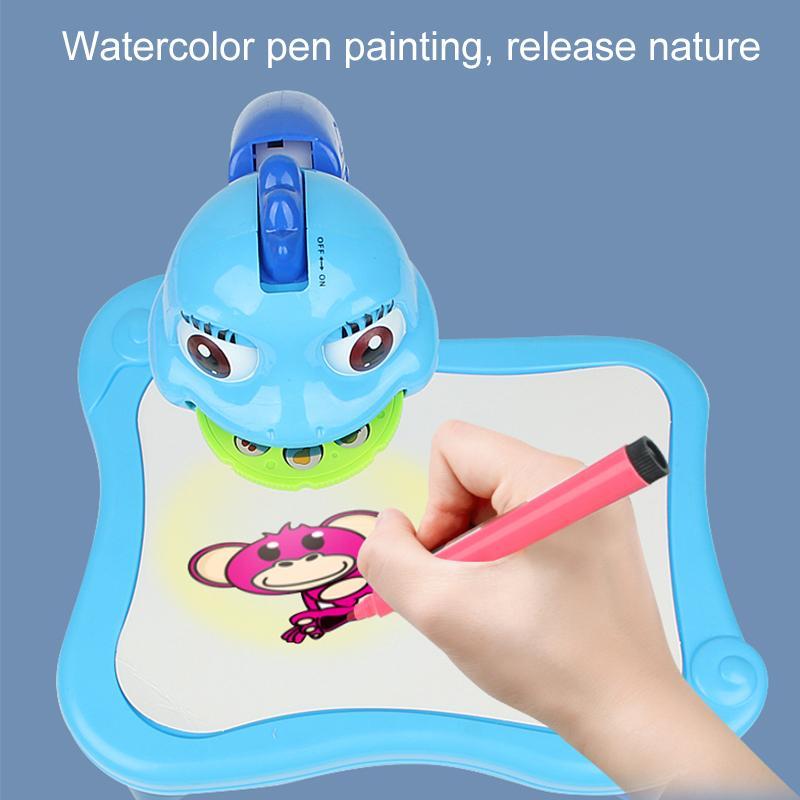 Blaues Malbrett mit Tiermotiv, Wasserfarbenstift, Kinderzeichnungsspielzeug.