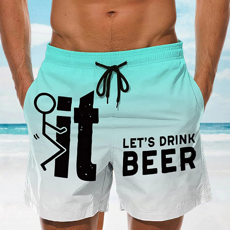 Hawaiishorts för herr med elastisk midja – Fabio