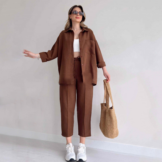 Lätt damlinne-set – Camille Höstkollektion