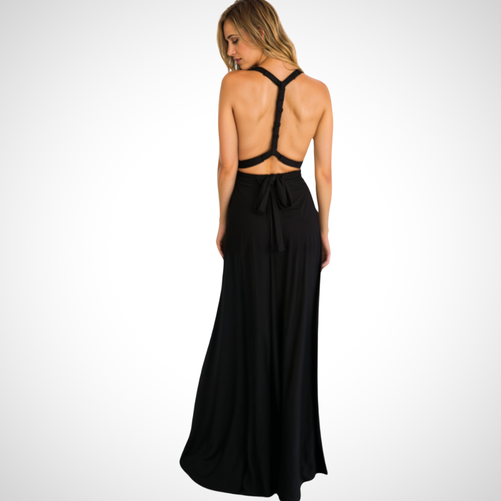 Elegant omlottmaxiklänning med feminin passform – Celine