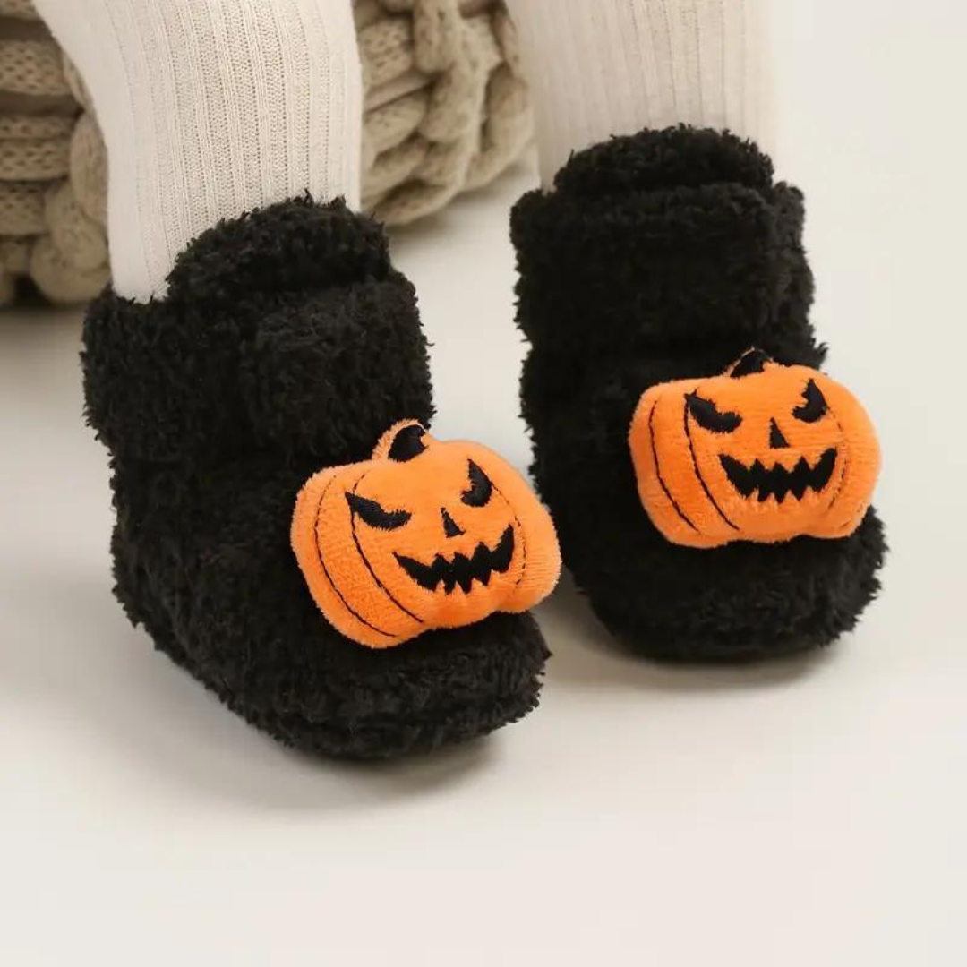 Halloween-tofflor för barn med tecknat tryck – SpookySteps