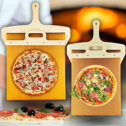 Avtagbar pizzaspade i björk med glidmekanism – Fornello