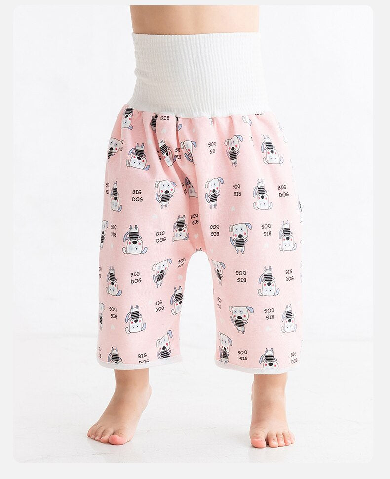 Kleinkind rosa Hose mit Hundemuster, elastischer Bund, Baumwolle, bequem, modisch, Babybekleidung.