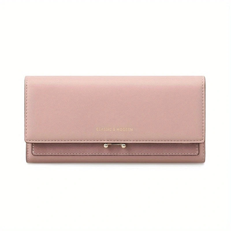 Rosa Damen-Lederportemonnaie, klassisch modern, elegant, Geldbörse, modisches Accessoire.