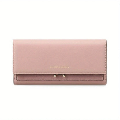 Rosa Damen-Lederportemonnaie, klassisch modern, elegant, Geldbörse, modisches Accessoire.