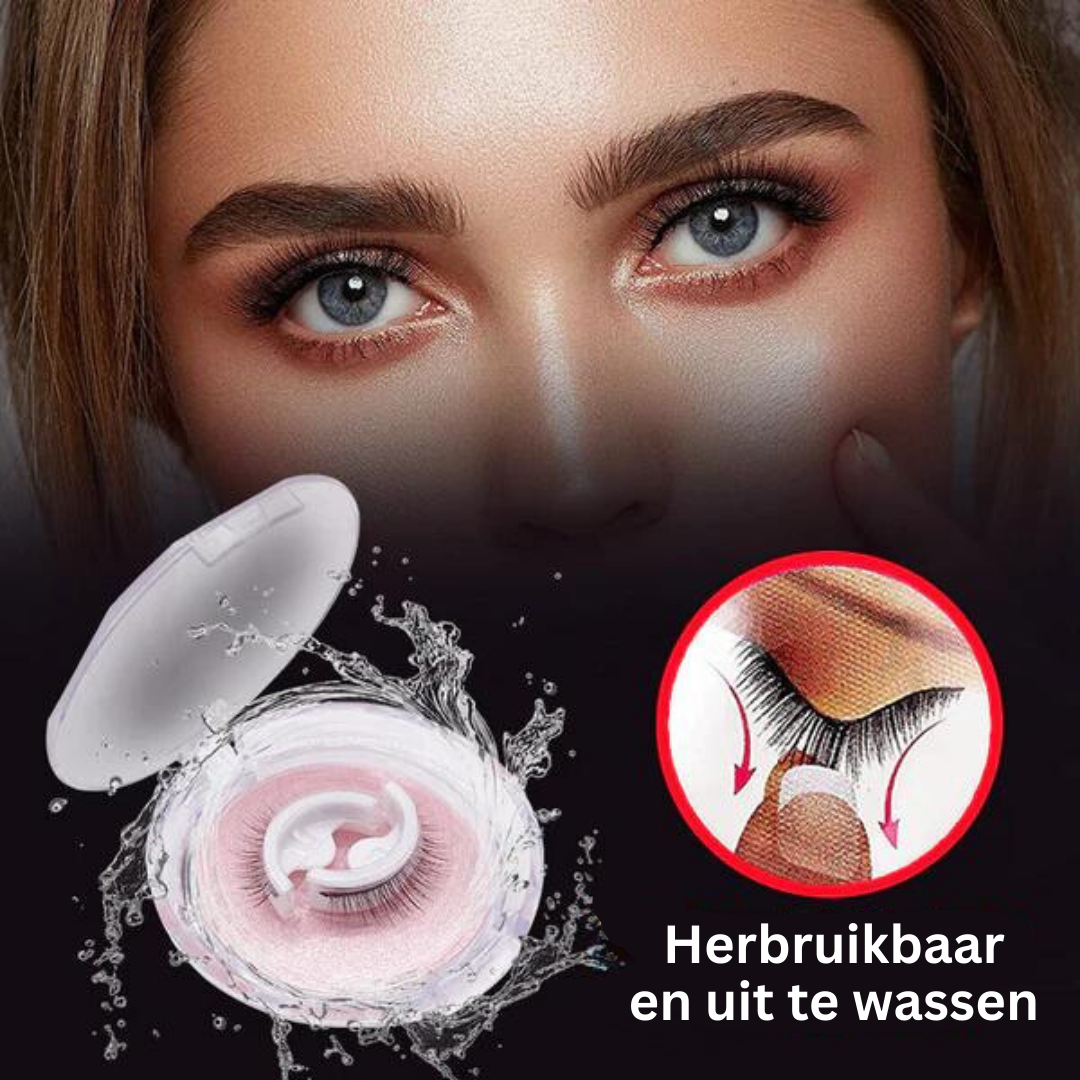 Wiederverwendbare Wimpernverlängerung, wasserdicht, in transparenter Box, Nahaufnahme.
