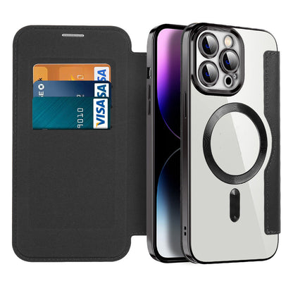Läder Flip-fodral med magnetadsorption och RFID-skydd – Valtrix (1+1 GRATIS)