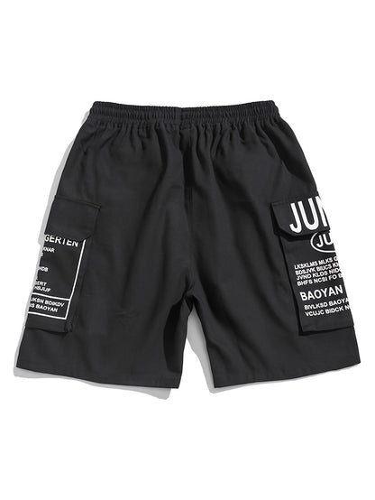 Sommarshorts för herr med bokstavstryck, streetstyle-look – Milan