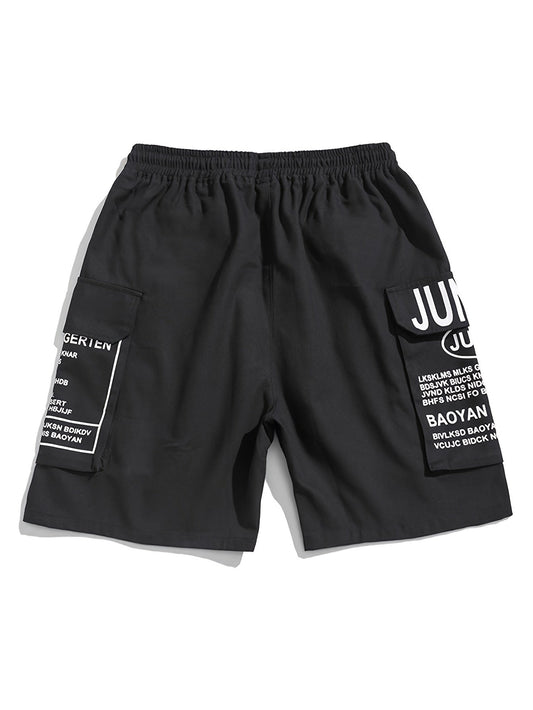 Sommarshorts för herr med bokstavstryck, streetstyle-look – Milan