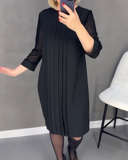 Elegant höstskiftklänning med mesh-detaljer – Gabrielle