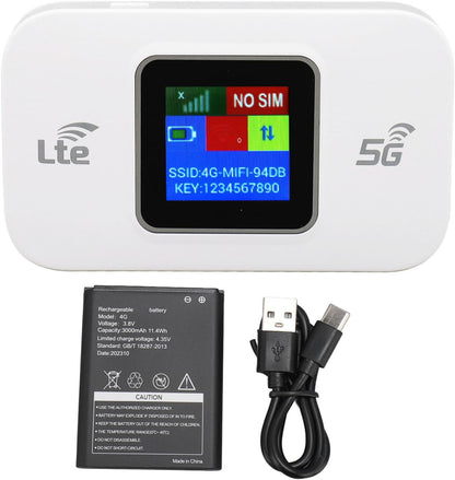 4G LTE USB Wi‑Fi-hotspotmodem med 300 Mbps hastighet och 3000 mAh batteri – Netvora