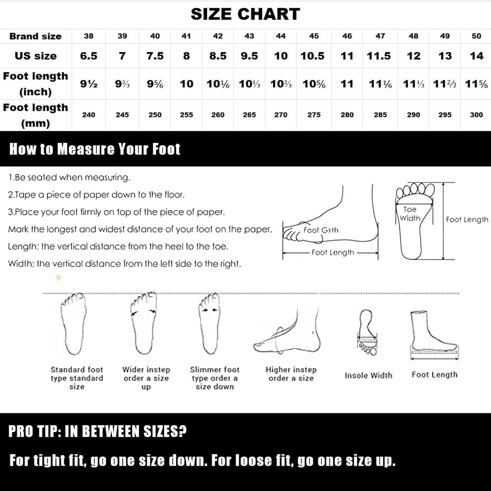 Größentabelle für Schuhe, US-Größen, Fußlänge in Zoll und mm, Messanleitung.