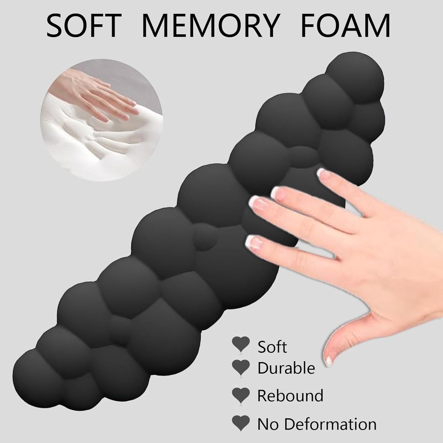 Molnformat ergonomiskt handledsstöd med musmatta och underlägg – Zeyora