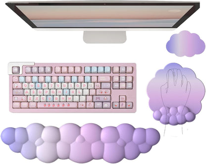 Molnformat ergonomiskt handledsstöd med musmatta och underlägg – Zeyora