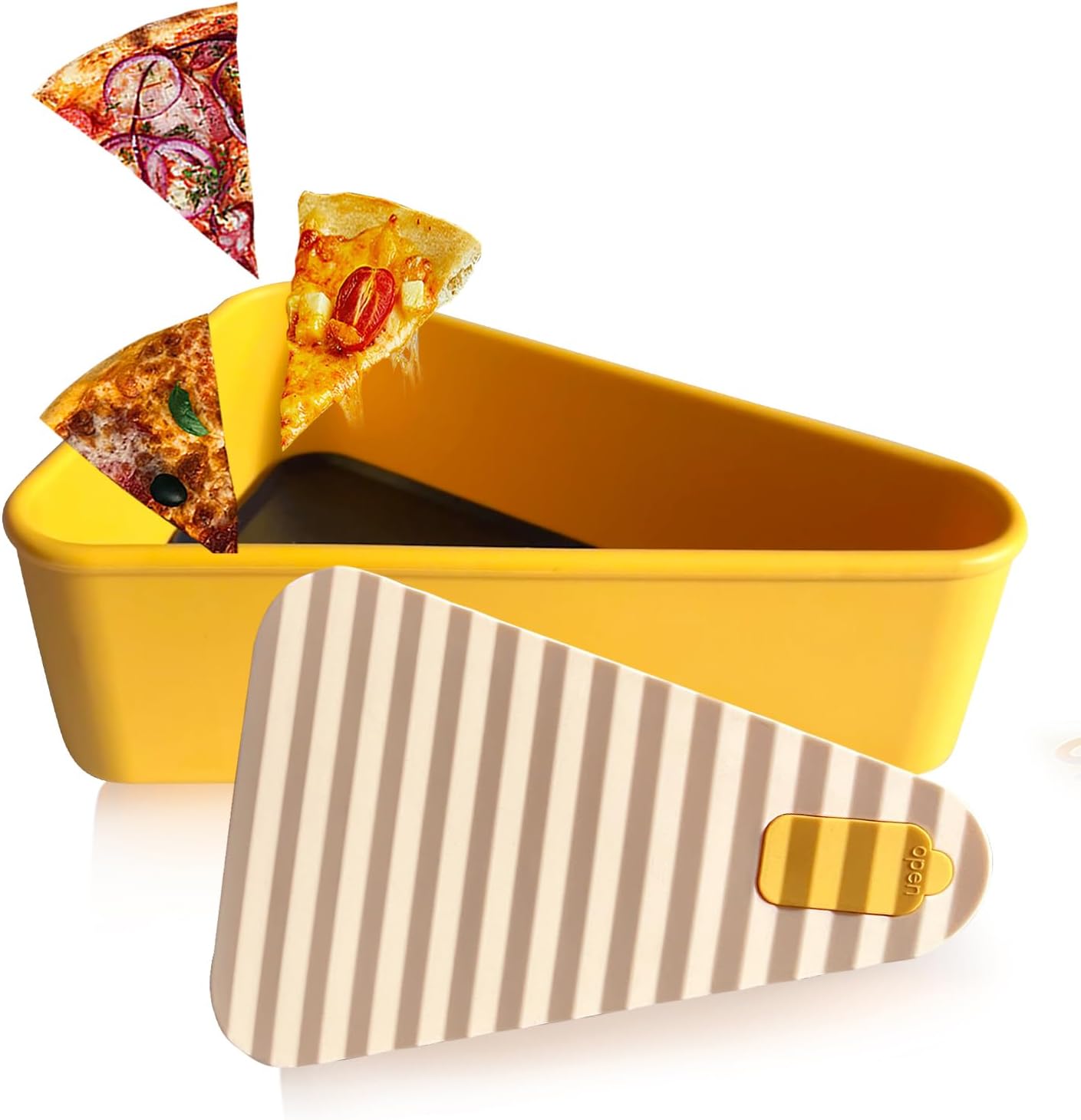 Återanvändbar pizzaförvaringsbehållare med 2 brickor – SliceSafe (1+1 GRATIS)