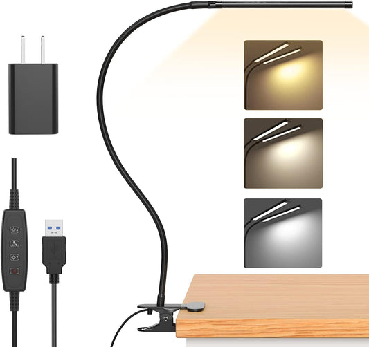 77-LED skrivbordsklämlampa med USB-strömförsörjning och flexibel svanhals – Serava