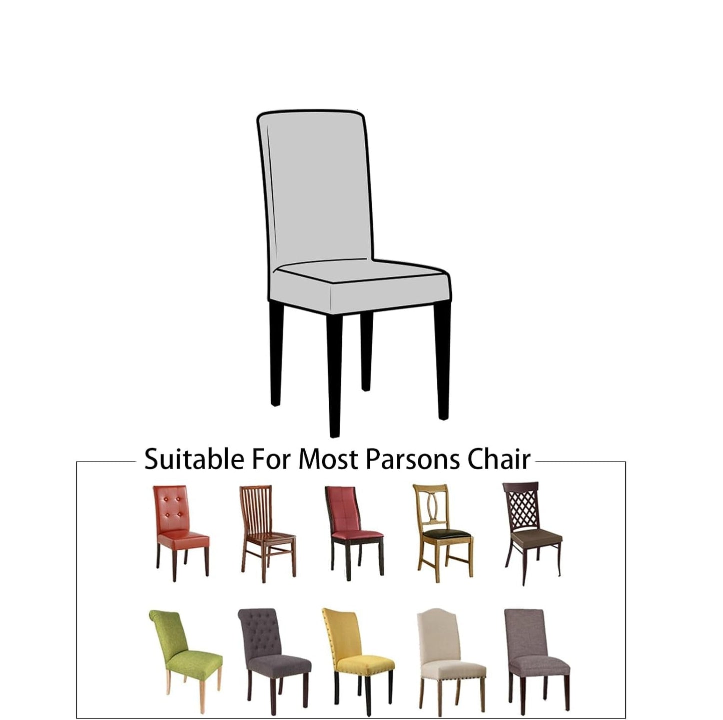 Stretch-set med överdrag till matsalsstolar – ChairGuard