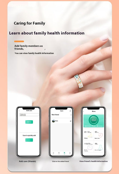 Smart emaljerad wellnessring – fitness- och sömnspårare för iOS och Android – Aurina