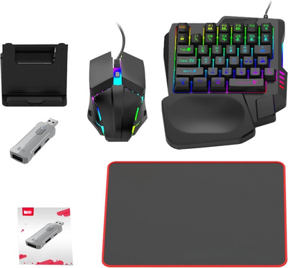 RGB-gamingtangentbord och muscombo – Ergonomiskt adapterset för handkontroll – Zyvorn