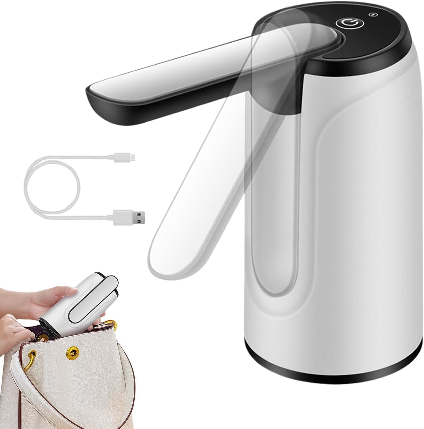 Bärbar vattendispenser, uppladdningsbar via USB – Hydravo (1+1 GRATIS)