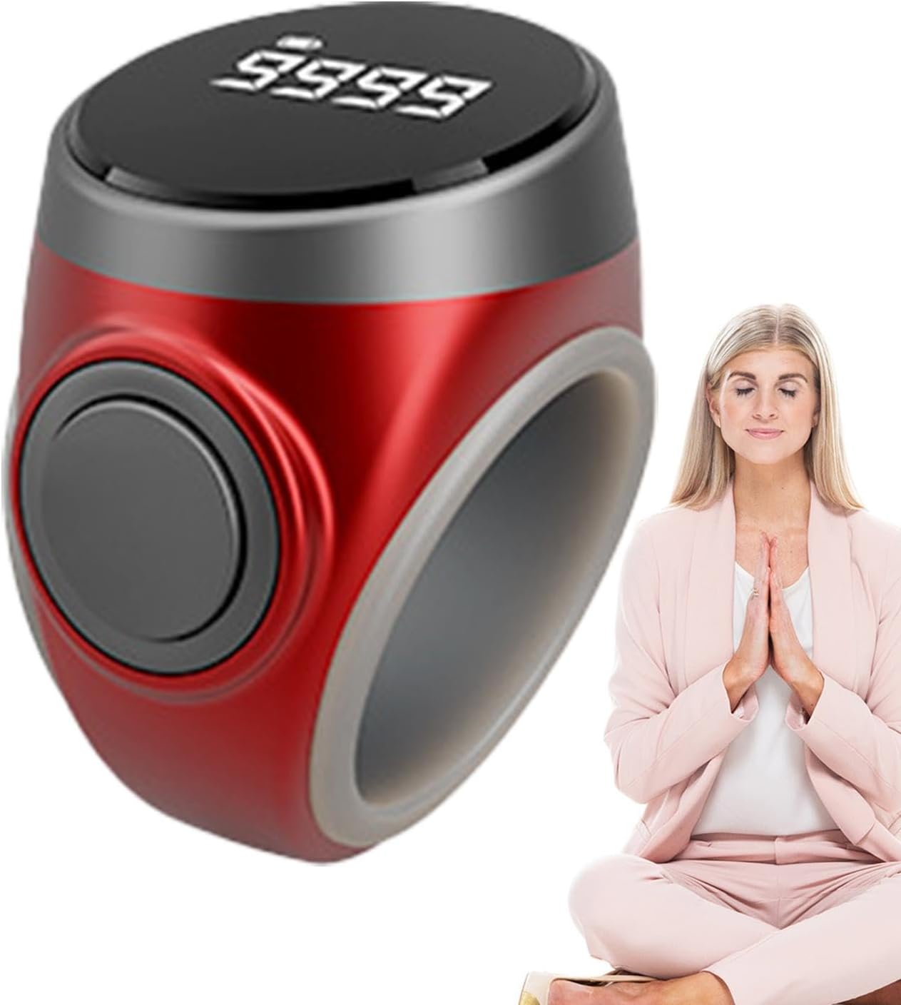 4-siffrig uppladdningsbar digital fingerräknarring (1+1 GRATIS) – Calmero
