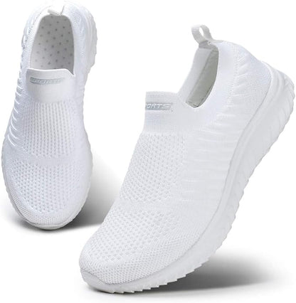 Weiße Sportschuhe aus Mesh, rutschfest, atmungsaktiv, für Damen und Herren.