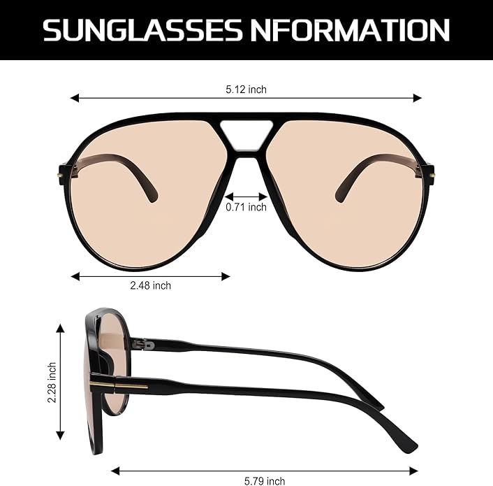Schwarze Pilotenbrille mit braunen Gläsern, Metallrahmen, Unisex, modisch, UV-Schutz.