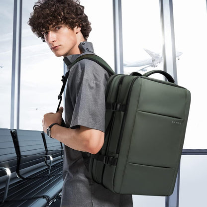 Expanderbar 26–45 L vattentät resryggsäck med laptopfack och duffelalternativ