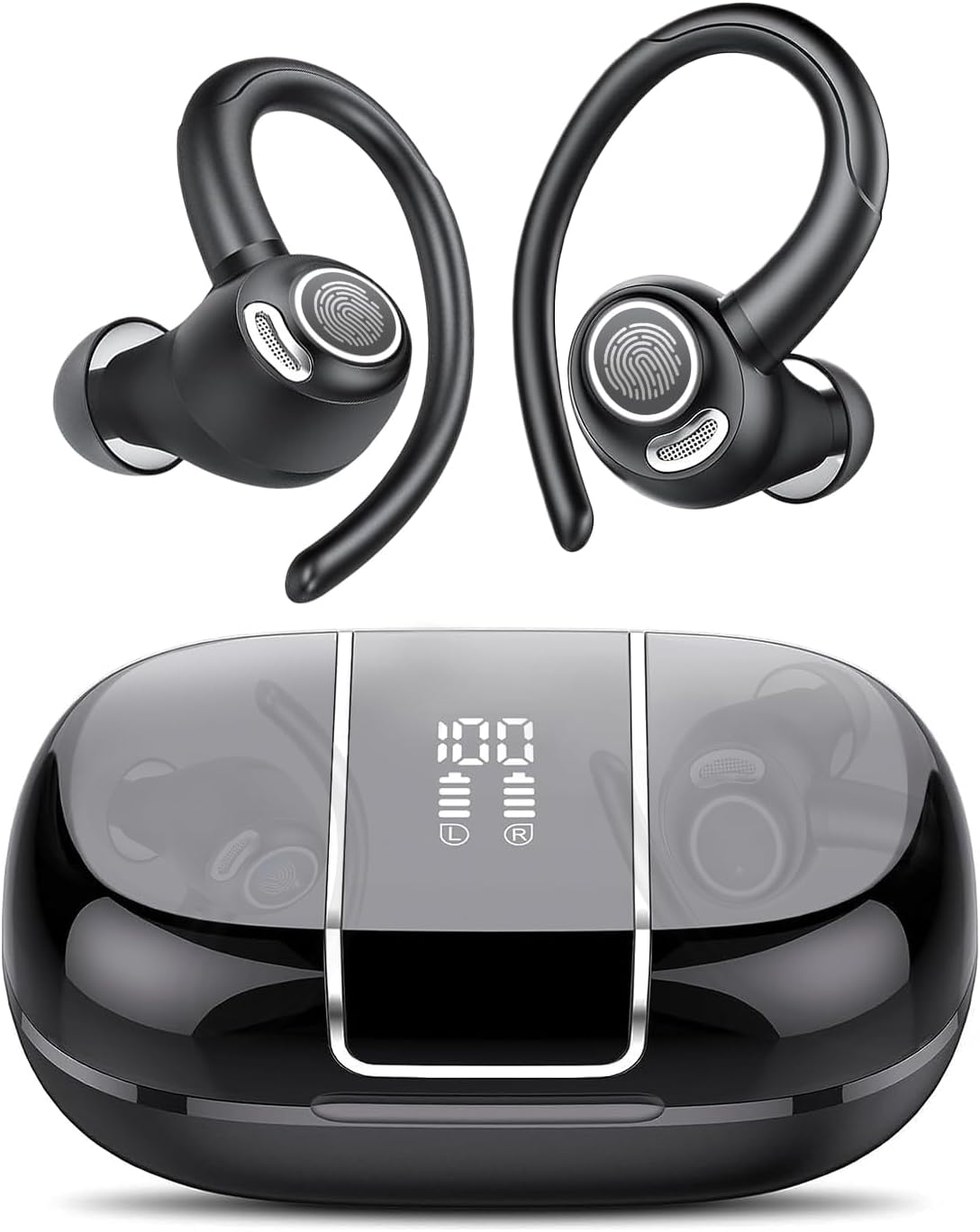 Trådlösa Bluetooth 5.3 sporthörlurar med brusreducering och 48 timmars uppspelning – Zeyora