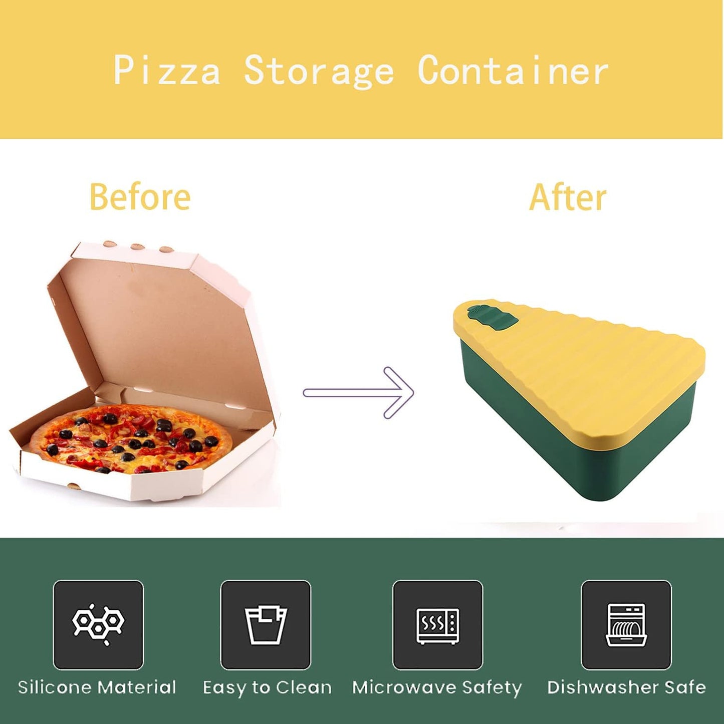 Återanvändbar pizzaförvaringsbehållare med 2 brickor – SliceSafe (1+1 GRATIS)