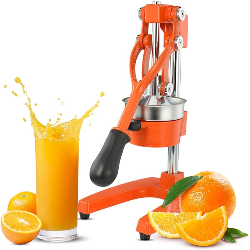 Gjutjärns handpressjuicer med 99 % utbyte och hölje i rostfritt stål – Orvado