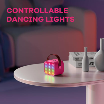Bärbar mini-karaokemaskin med Bluetooth-högtalare och 2 trådlösa mikrofoner – Veylo