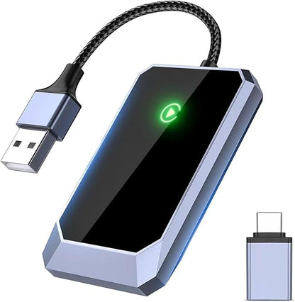 USB-zu-HDMI-Adapter, schwarz, mit grünem Licht, USB-C-Anschluss, für Laptop-Display-Erweiterung