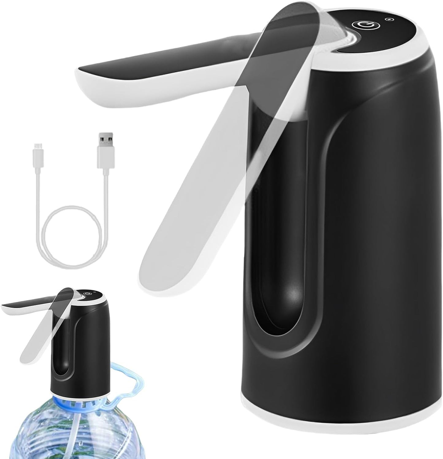 Bärbar vattendispenser, uppladdningsbar via USB – Hydravo (1+1 GRATIS)